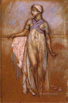 ジェームズ・アボット・マクニール・ウィスラー Painting - ギリシャの奴隷少女 別名ヴァイオレットとローズの変奏曲 ジェームス・アボット・マクニール・ホイッスラー